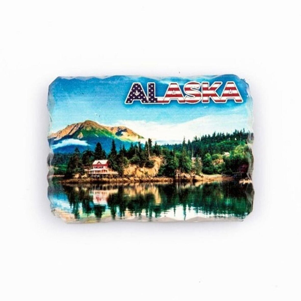 ABD Alaska Kırık Kenarlı Buzdolabı Magneti