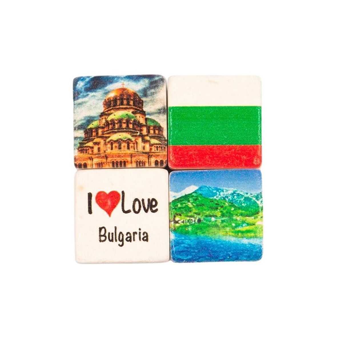 Bulgaristan Temalı Dörtlü Taş Magnet