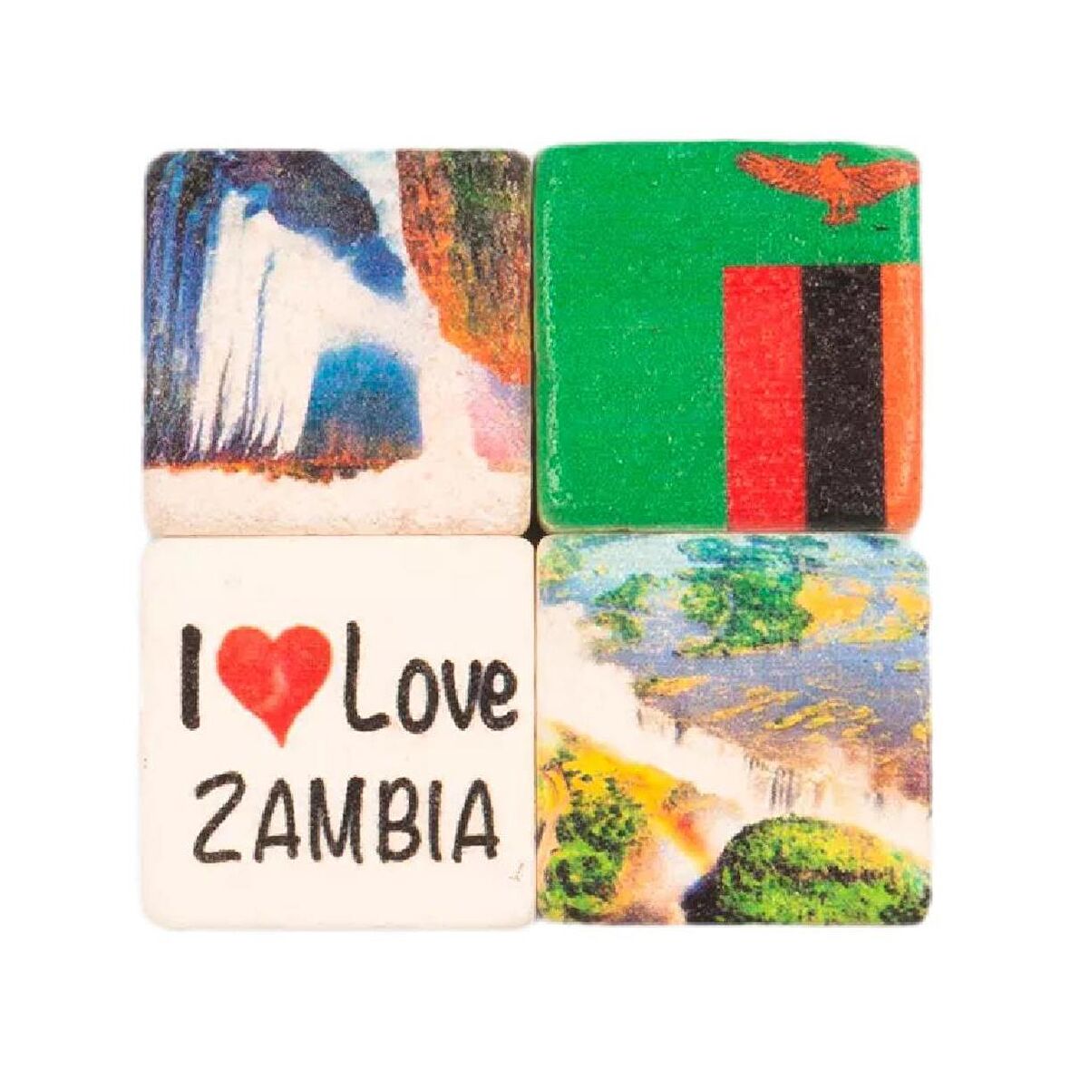Zambiya Temalı Dörtlü Taş Magnet