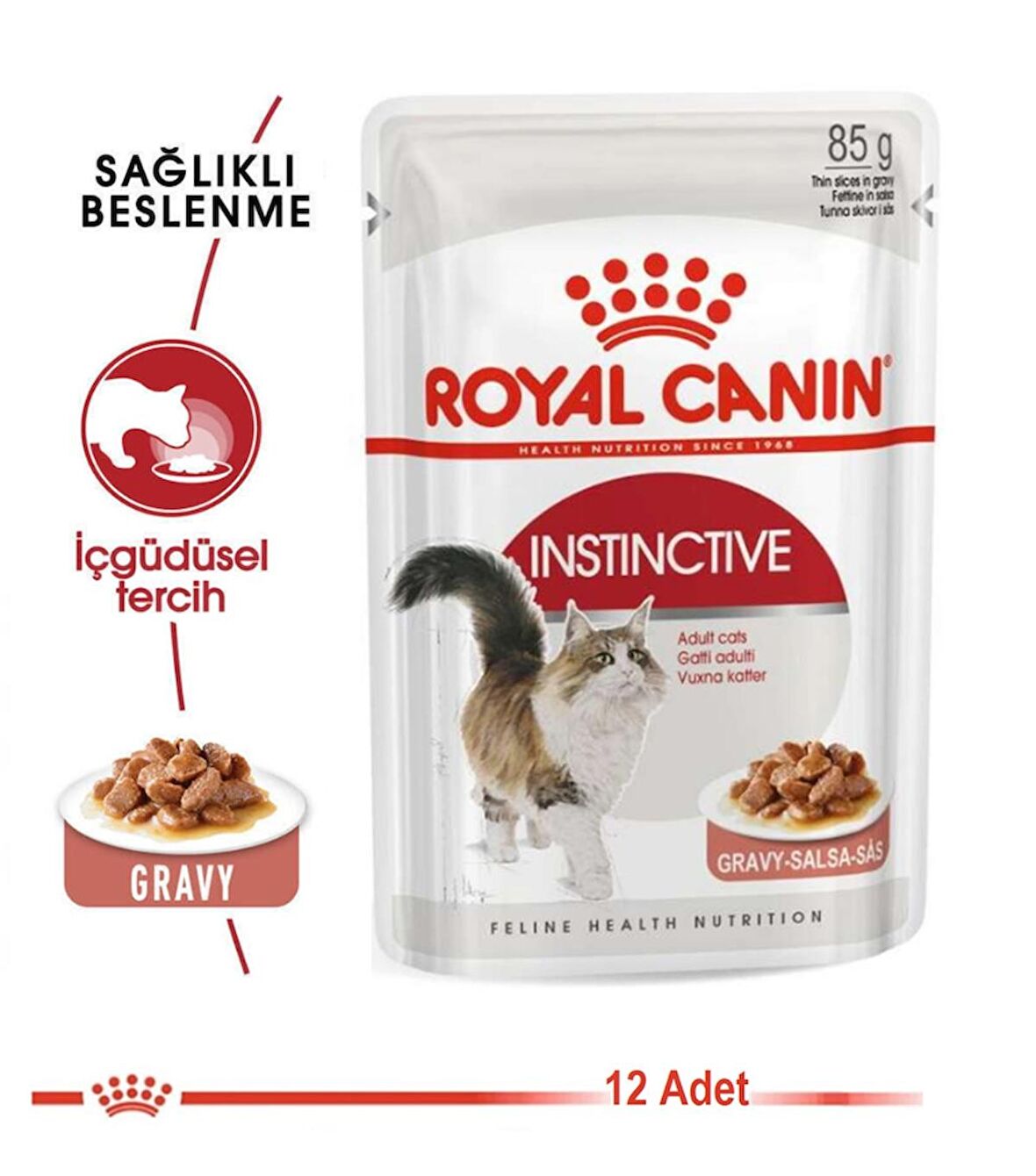 Royal Canin Gravy Instinctive Yetişkin Kedi Maması 12x85 Gr