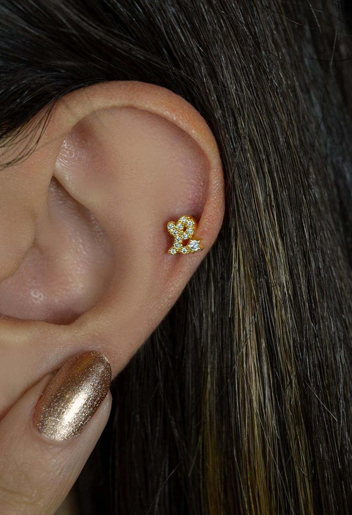 L Harfi Piercing Helix Kıkırdak Lob Tragus