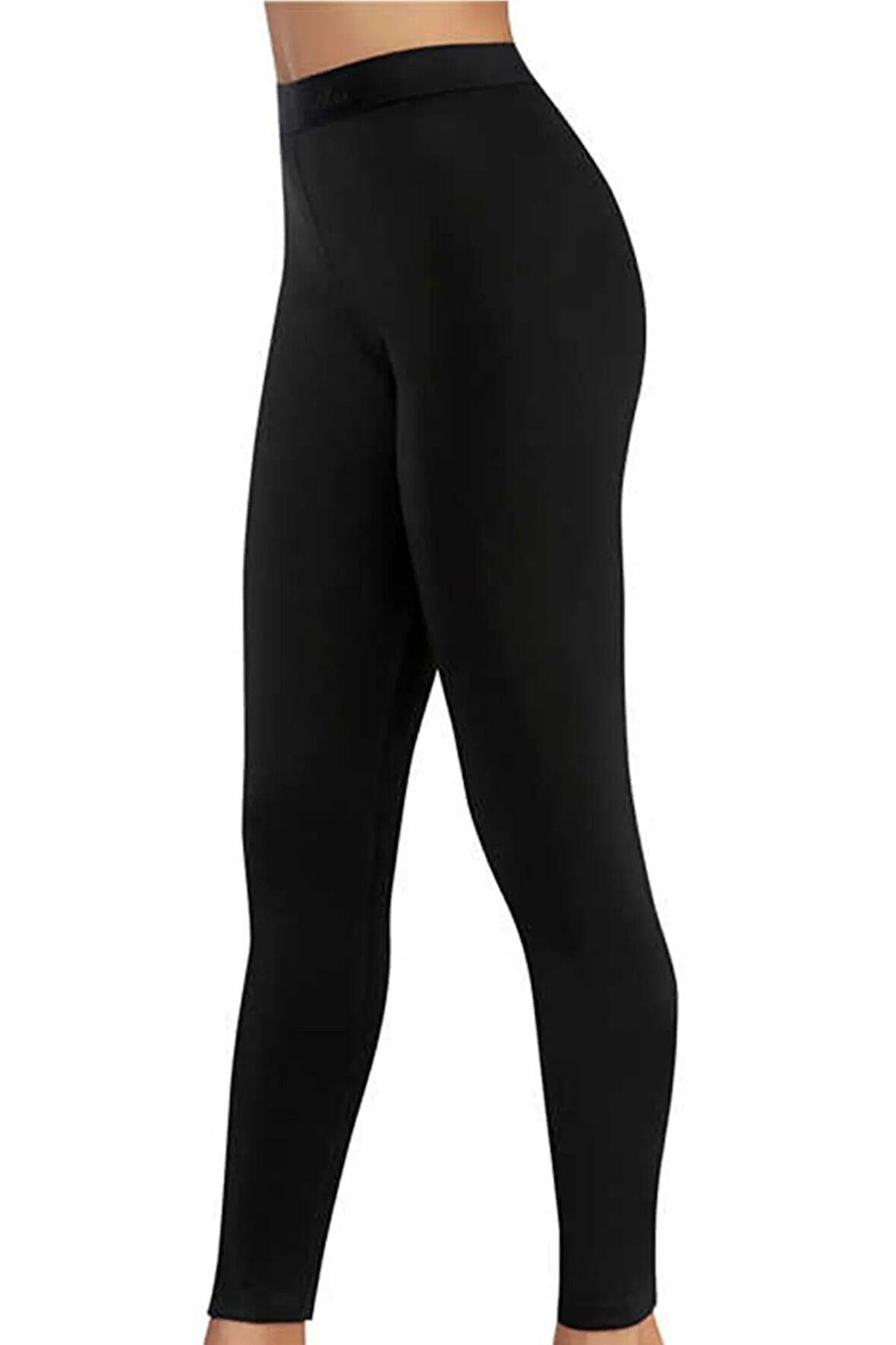 Kadın Siyah Thermal Battal Tayt