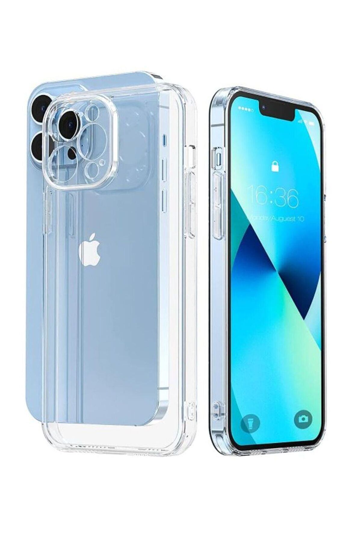 iPhone 12 Pro Şeffaf Kılıf Kamera Korumalı Şeffaf Silikon Kılıf Kamera Koruyuculu ince iPhone Kılıfı