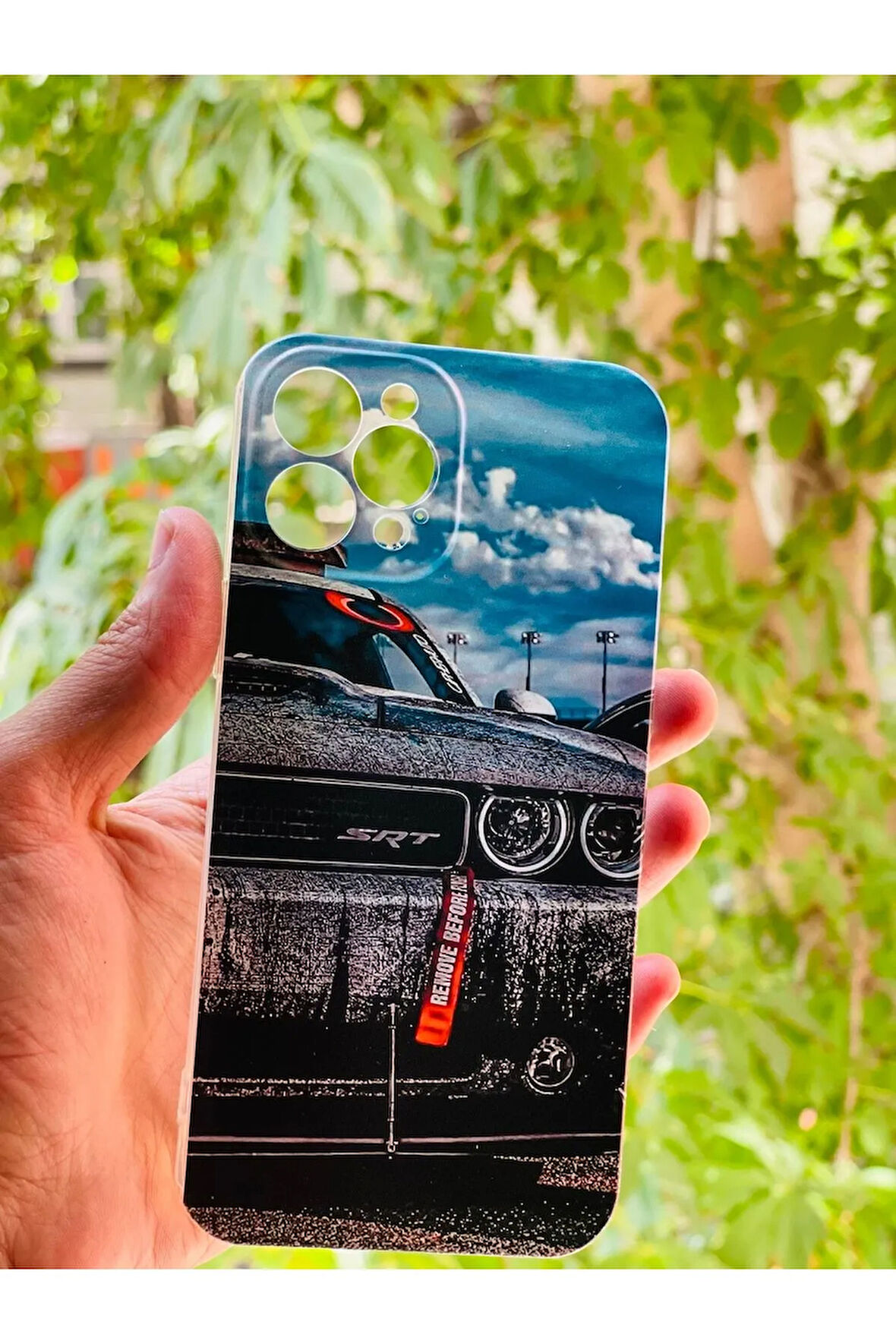 iPhone 12 Pro Max  Uyumlu Araba Desenli Baskılı Silikon