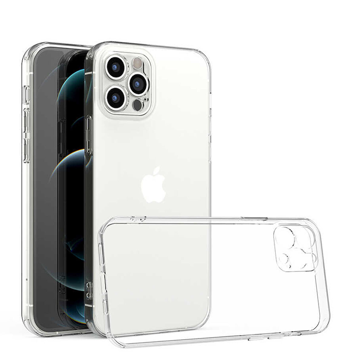 Apple iPhone 12 Pro Kılıf Şeffaf İnce Esnek Silikon Kılıf Zipax-Süper