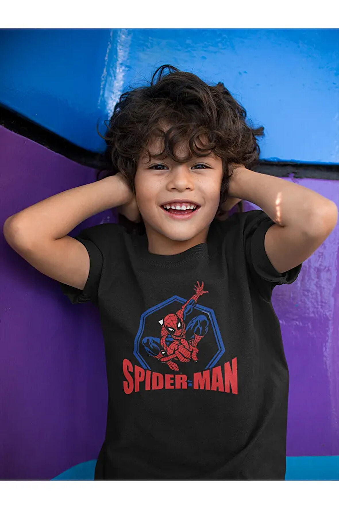 Örümcek Adam Baskılı Unisex Avengers Film Çocuk Tişört (1-12 YAŞ)