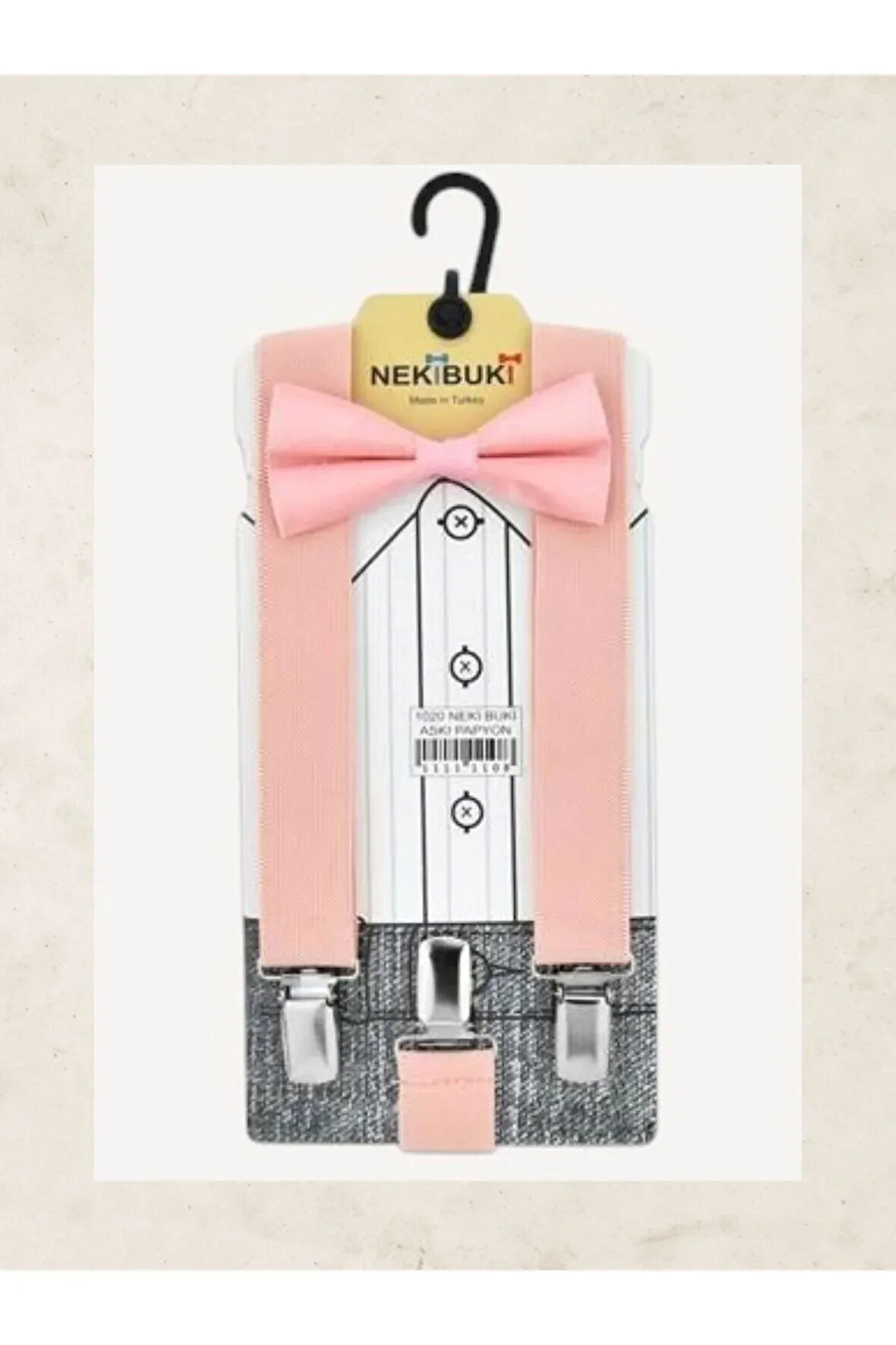 Somon Renk Çocuk Pantolon Askı ve Papyon Seti Tören, Parti ve Özel Günler İçin