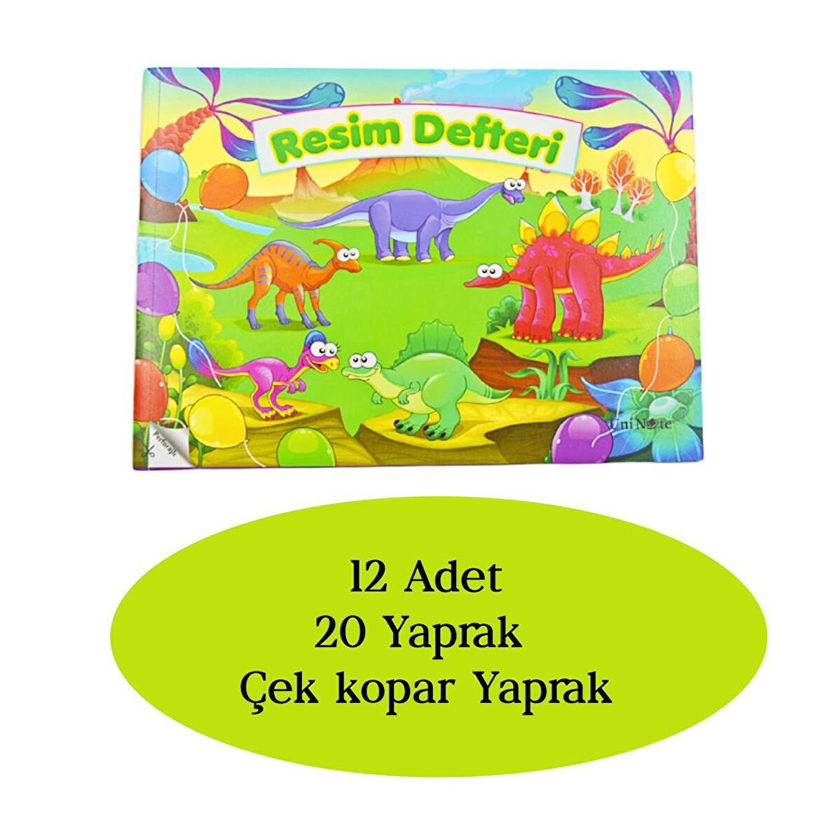 Çınar Uninote Resim Defteri Dikişli Küçük Boy A5 20 Yaprak 12 Adet 