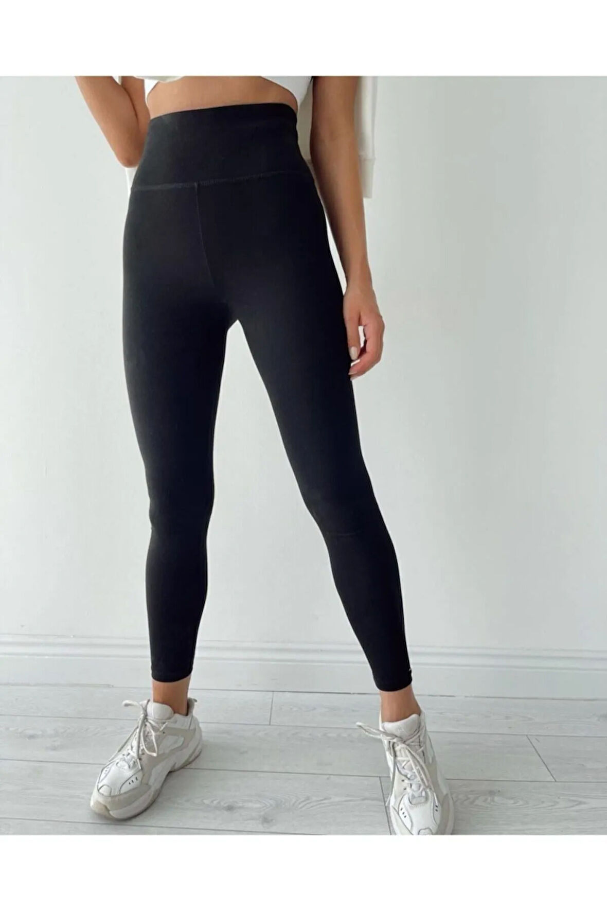 Geniş Kemer Çelik Örme Tayt