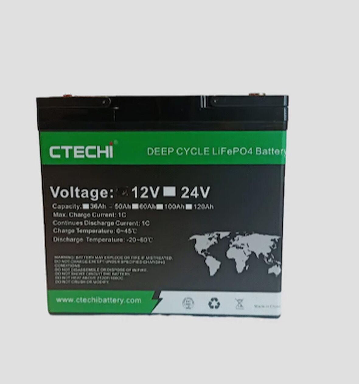 Ctechi 12v 50ah Lifepo4 Lityum Akü Seri Paralel Bağlanabilir