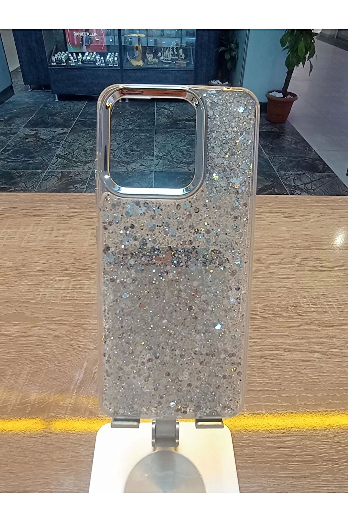 Xiaomi Redmi 12C Uyumlu  Xiaomi Poco C55 Uyumlu Simli Kamera Çerçevesi Ve Tuşları Metal Kılıf