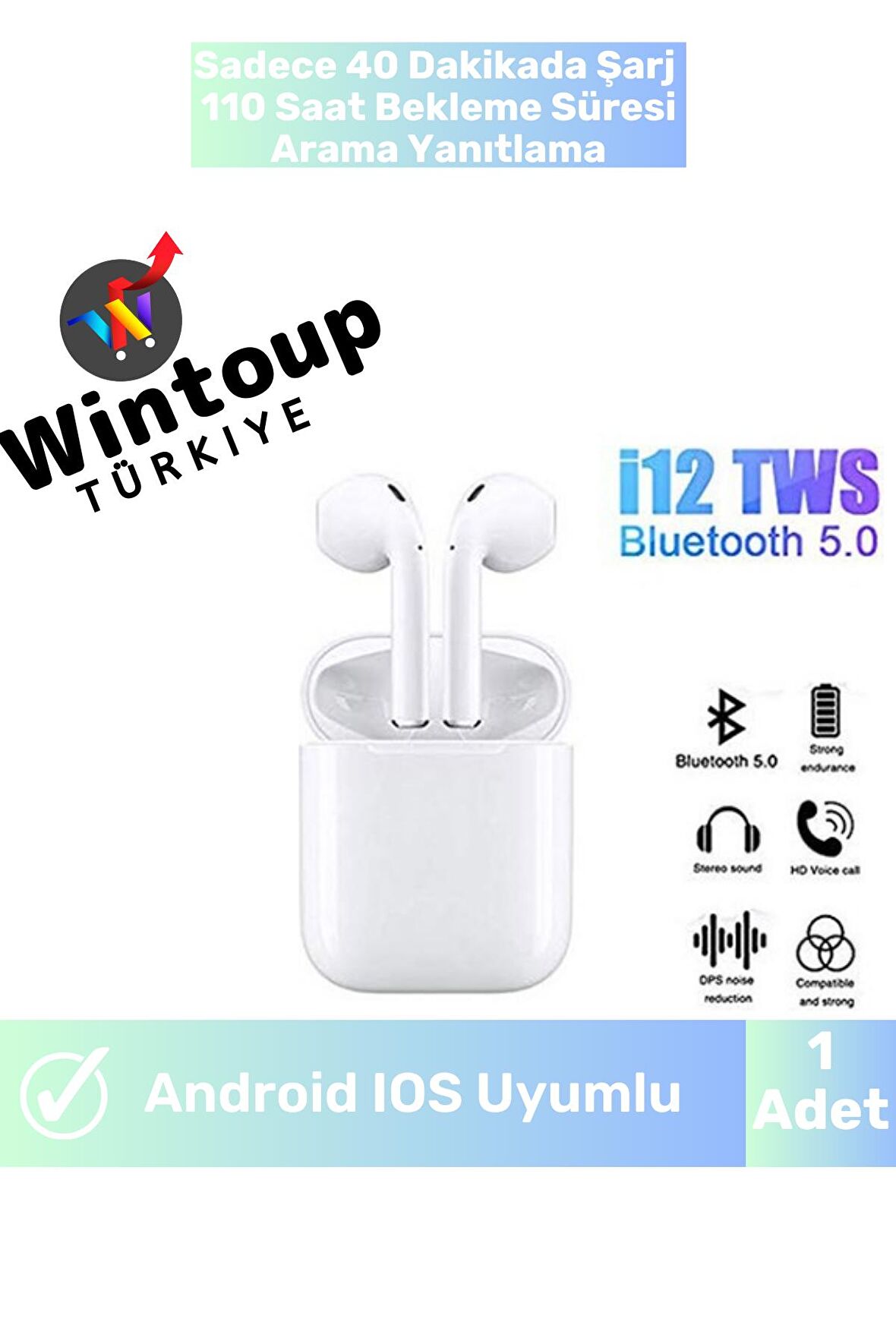 Ios Android Uyumlu Sesli Görüşme TWS Kulak İçi Kulaklık