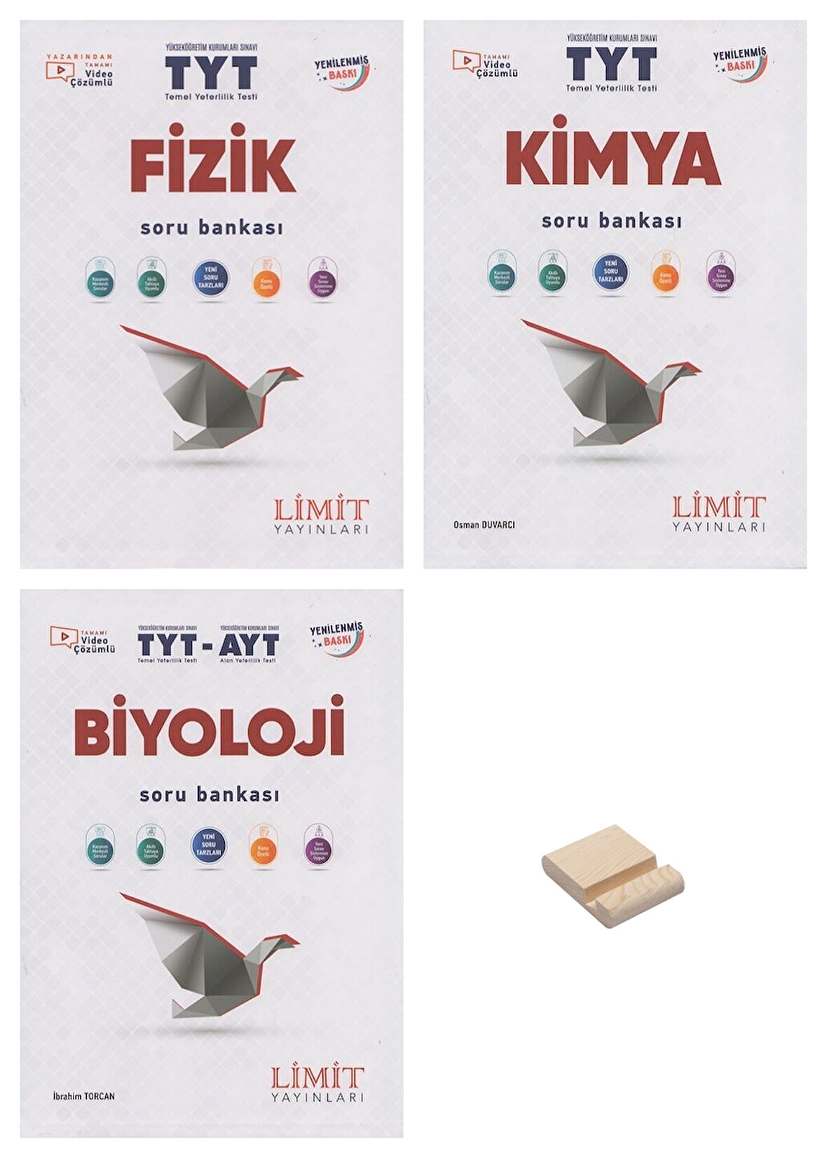 Limit TYT Fizik Kimya ve Biyoloji Soru Bankası 3lü Set + Telefon Standı