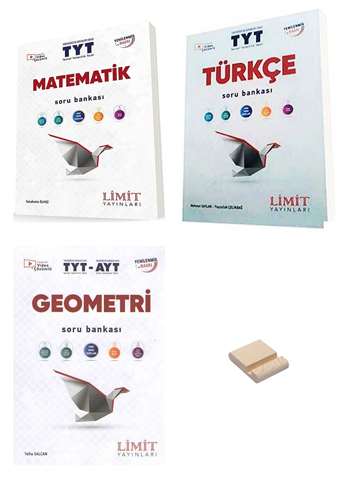 Limit TYT Matematik Türkçe ve Geometri Soru Bankası 3lü Set + Telefon Standı