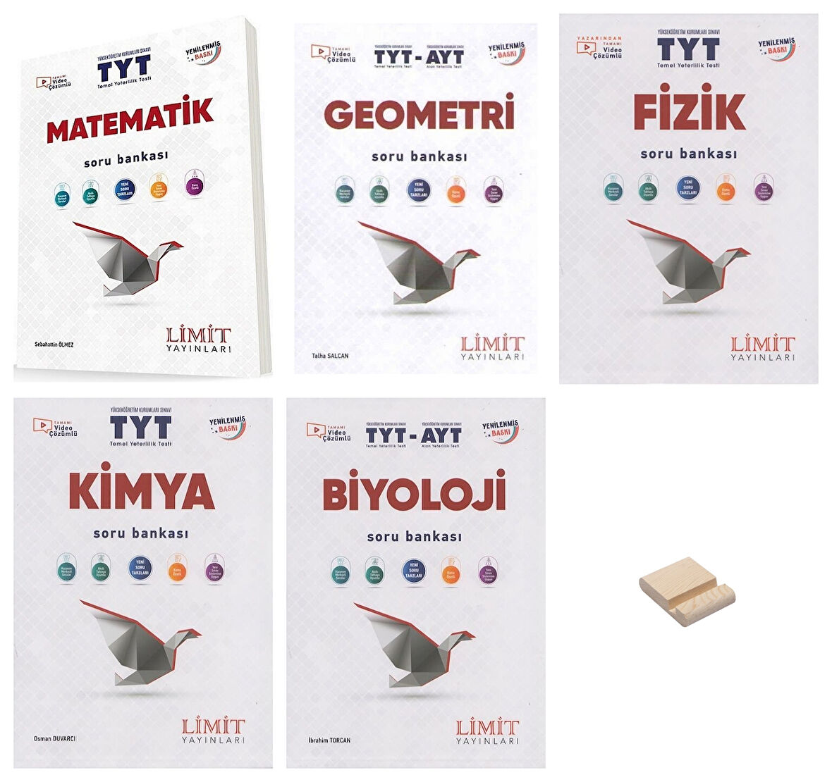 Limit TYT Matematik Geometri Fizik Kimya ve Biyoloji 5li Set + Telefon Standı