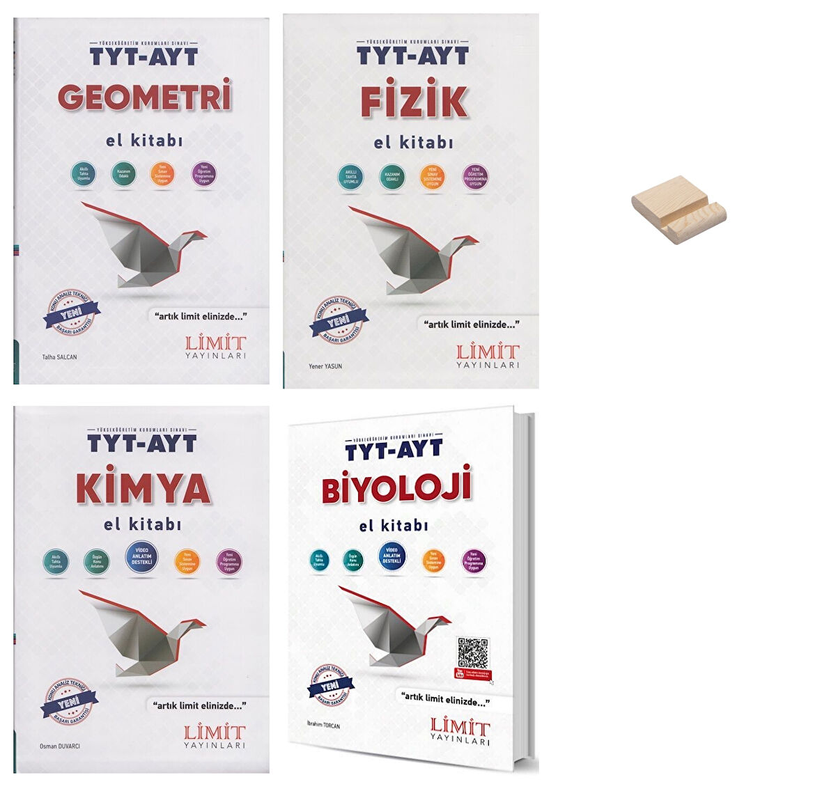 Limit TYT AYT Geometri Fizik Kimya ve Biyoloji El Kİtabı  4lü Set + Telefon Standı