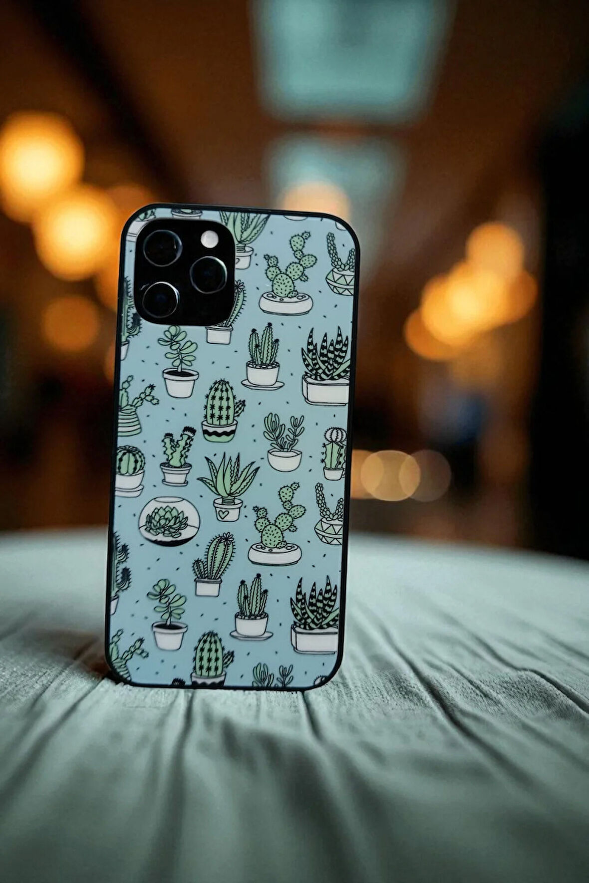 İphone 12 / 12 Pro Uyumlu Kaktüs Tasarım Süper Şeffaf Silikon Telefon Kılıfı