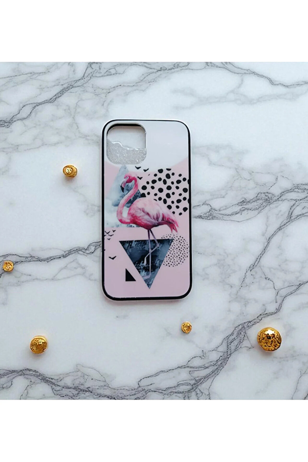 İphone 12 / 12 Pro Uyumlu Pelikan Tasarım Süper Şeffaf Silikon Pembe Telefon Kılıfı