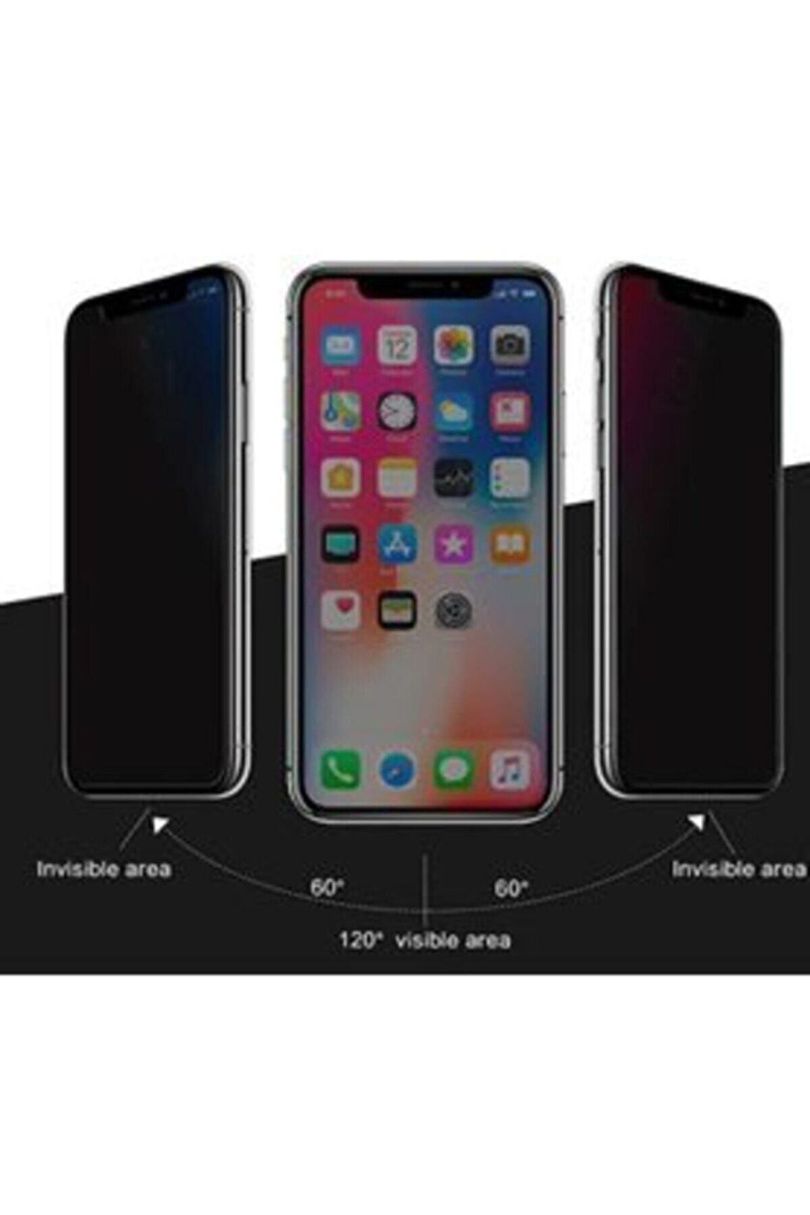 Apple Iphone 12 Pro Max (6.7İNÇ)tam Kaplayan Privacy Hayalet Ekran Koruyucu Cam