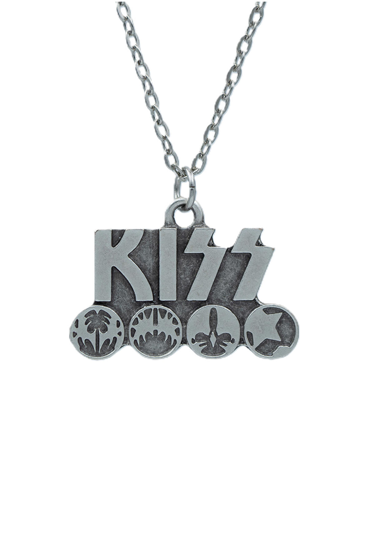 Kiss  Zincir Kolye - Gümüş Kaplama - Erkek Kadın Kolye - Kod:1068