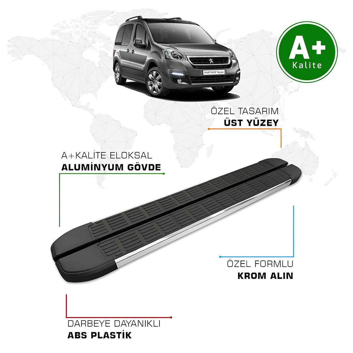 Peugeot Partner Yan Basamak 2008 – 2018 Model S-Line