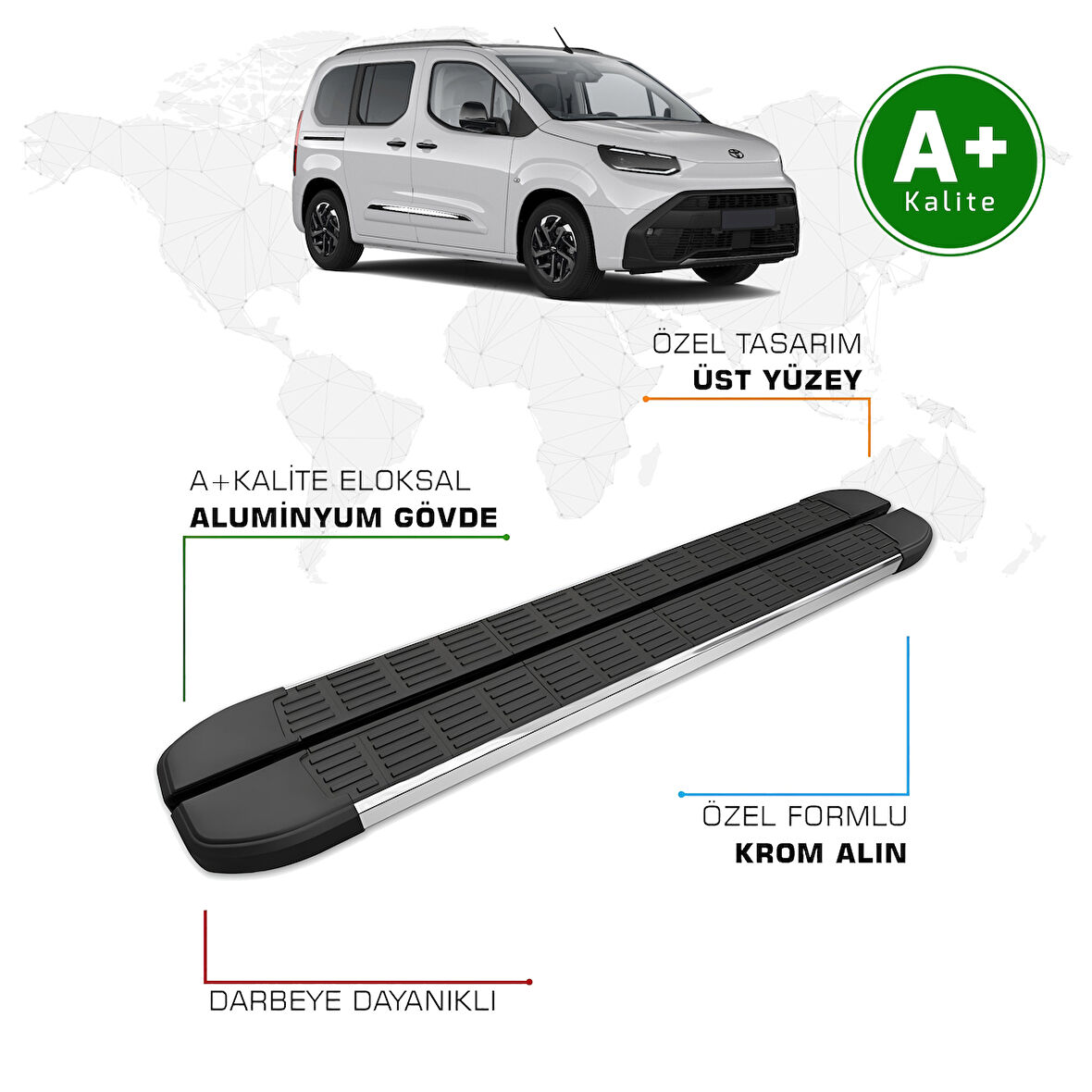Toyota Proace City Yan Basamak Kısa Şasi 2024 Model ve Sonrası S-Line
