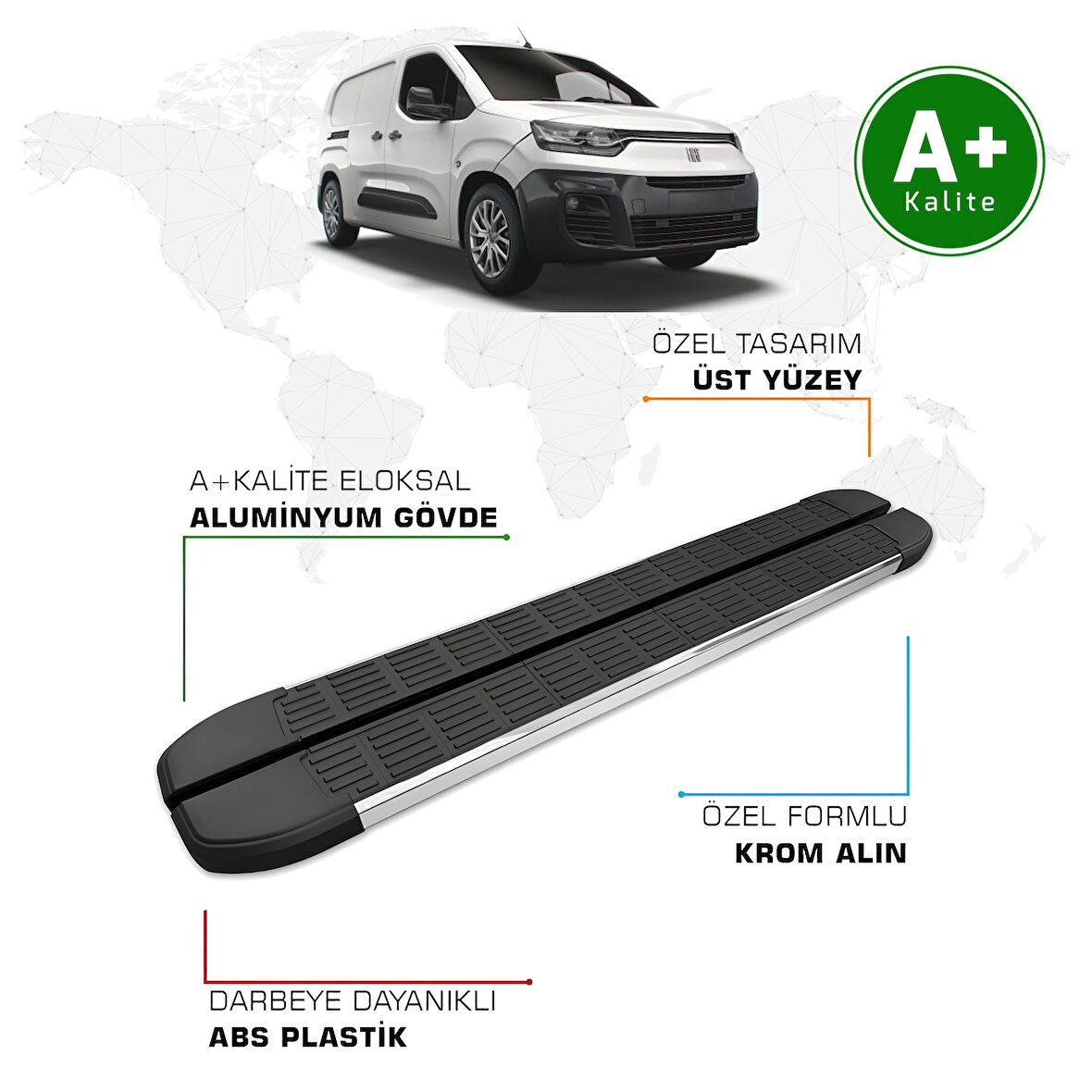 Fiat Doblo Panelvan Yan Basamak Uzun Şasi 2023 Model ve Sonrası S-Line