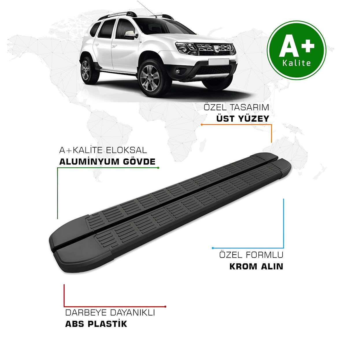 Dacia Duster Yan Basamak 2010 – 2017 Model S-Line Siyah