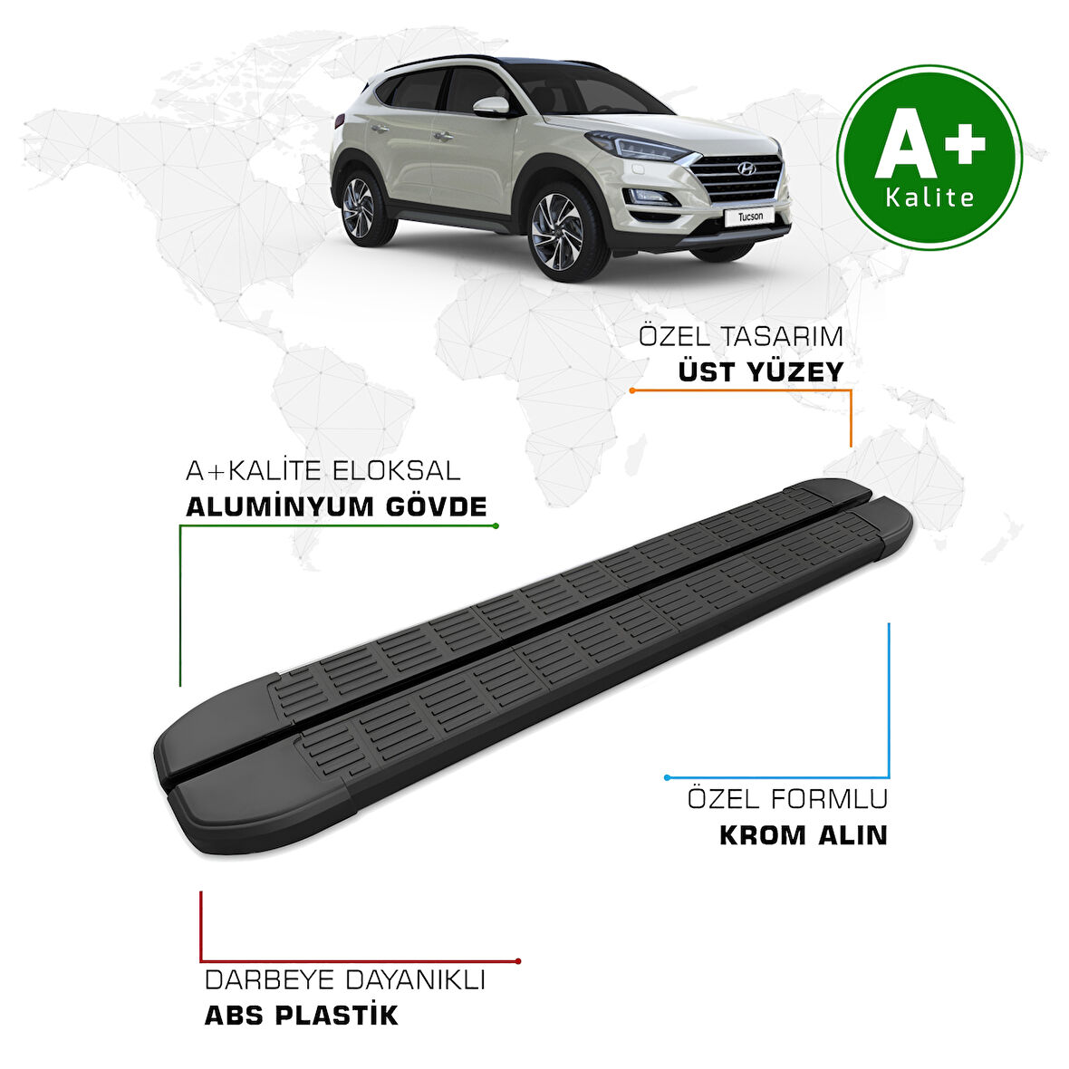 Hyundai Tucson Yan Basamak 2015 – 2020 Model S-Line Siyah