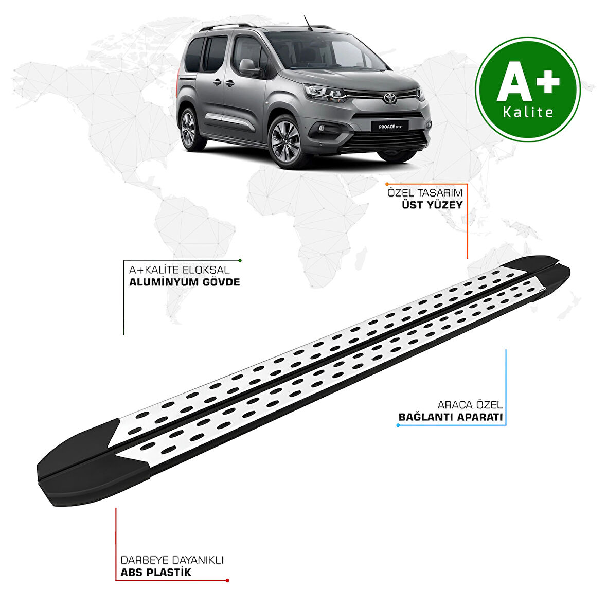 Toyota Proace City Yan Basamak Kısa Şasi 2019 Model ve Sonrası TrimLine