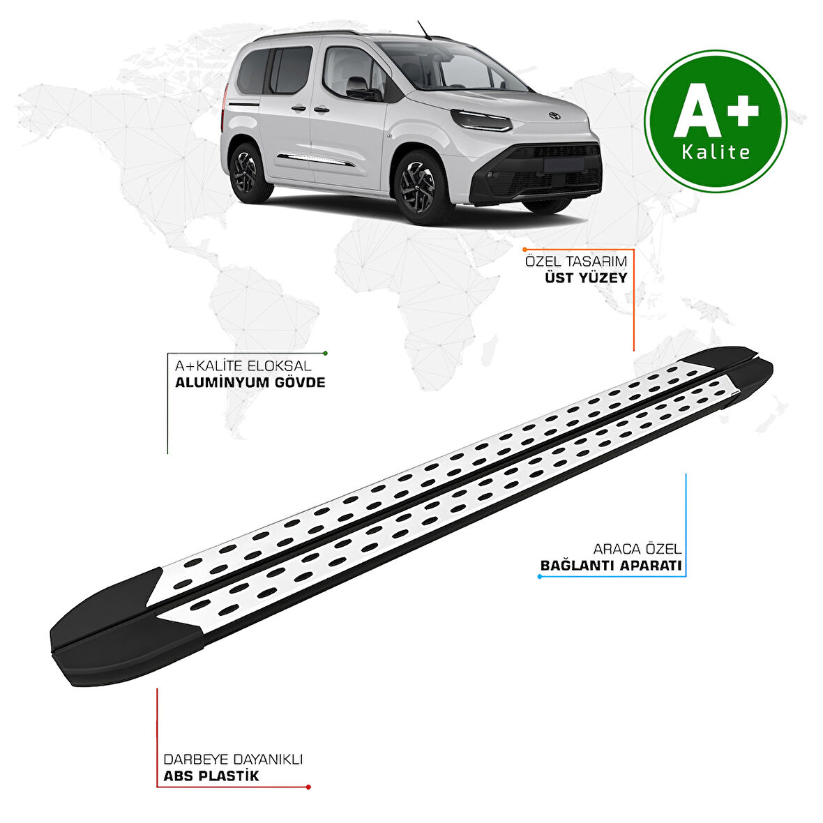 Toyota Proace City Yan Basamak Kısa Şasi 2024 Model ve Sonrası TrimLine
