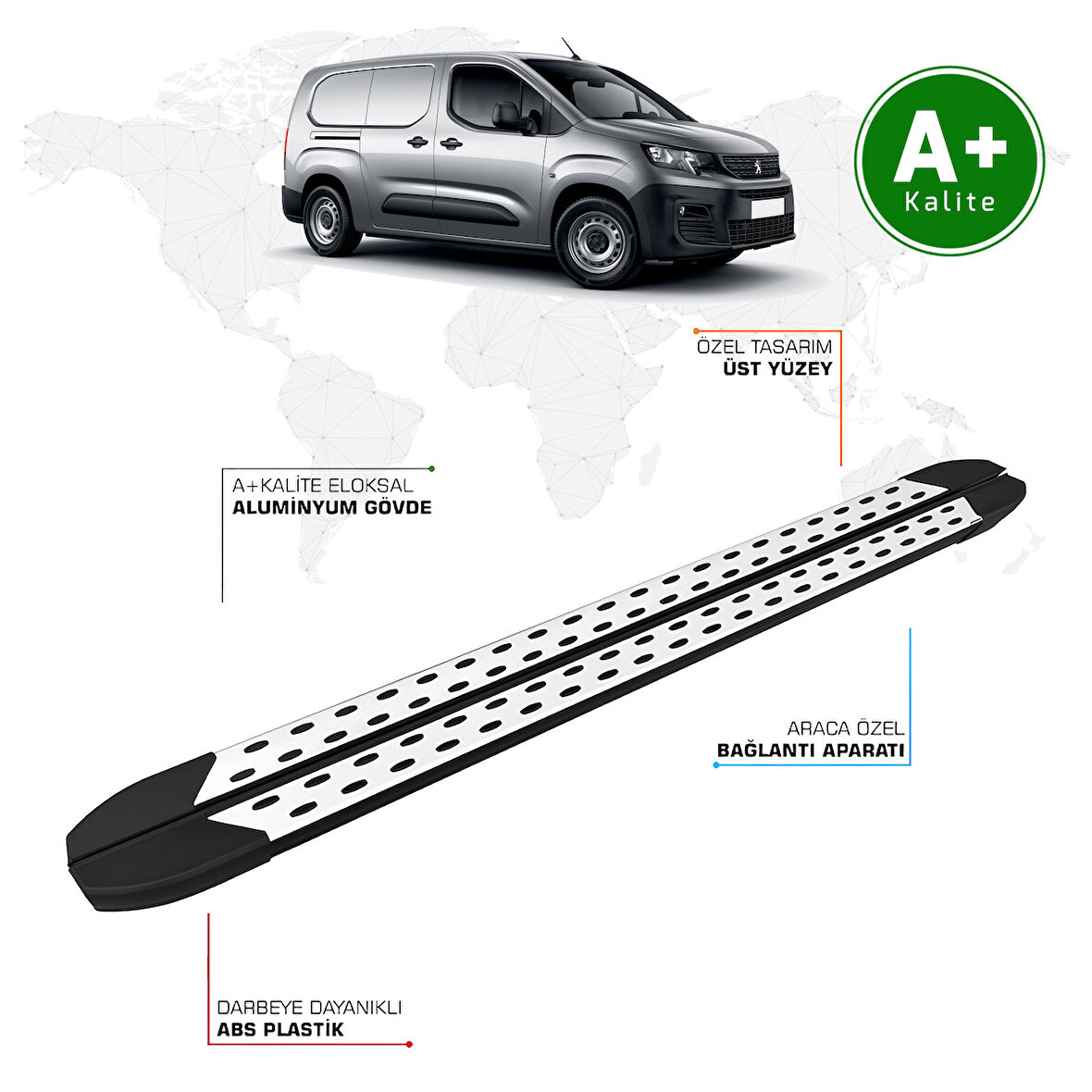 Peugeot Partner Yan Basamak Uzun Şasi 2019 Model ve Sonrası TrimLine