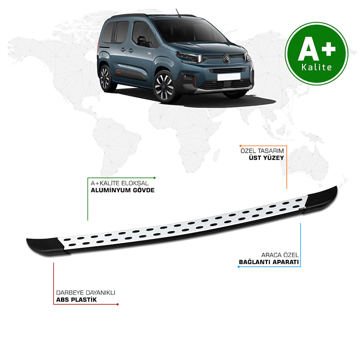 Citroen Berlingo Arka Basamak Kısa Şasi 2024 Model ve Sonrası TrimLine