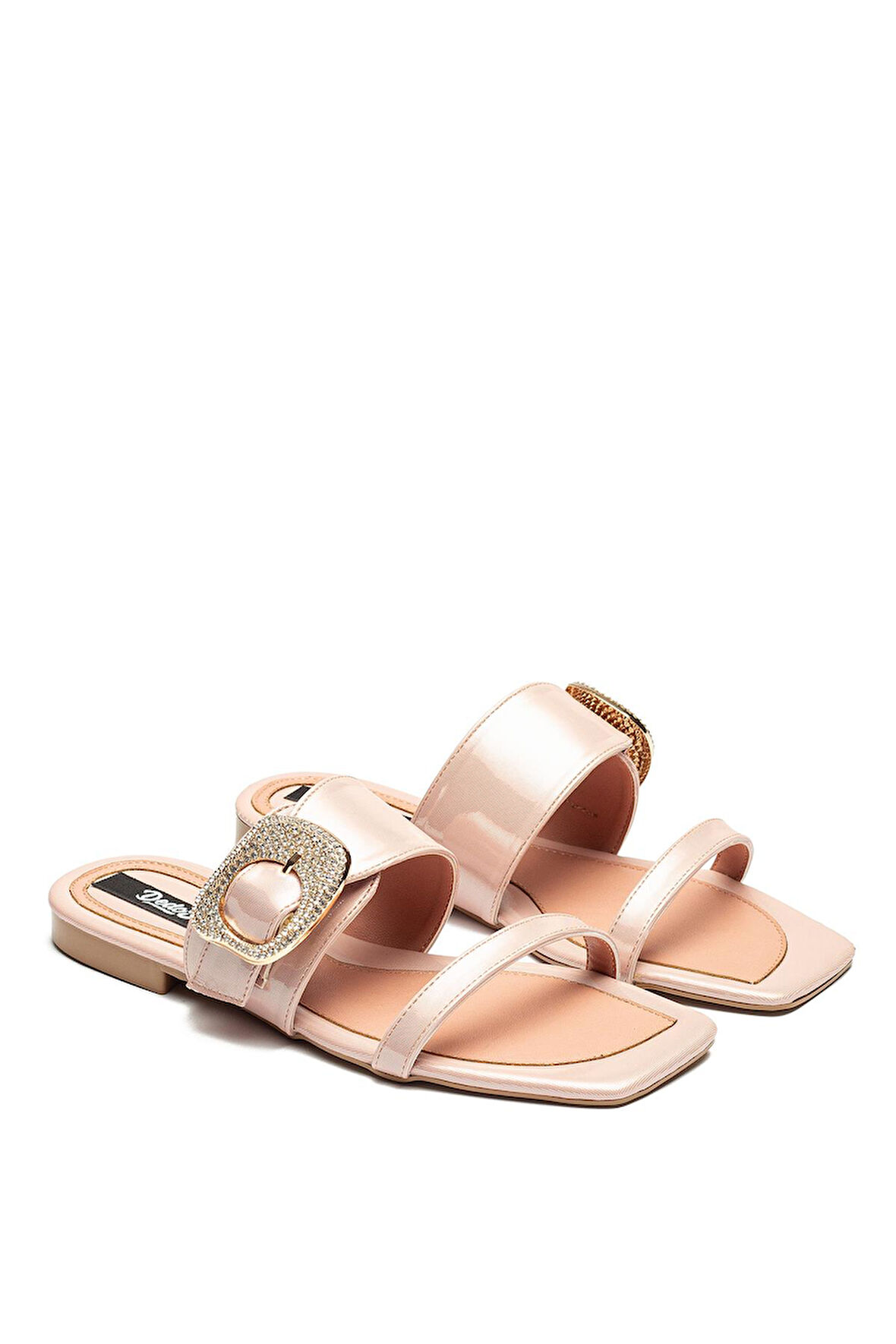 Kadın Deri Taban Taş Tokalı Terlik SOMON 13005