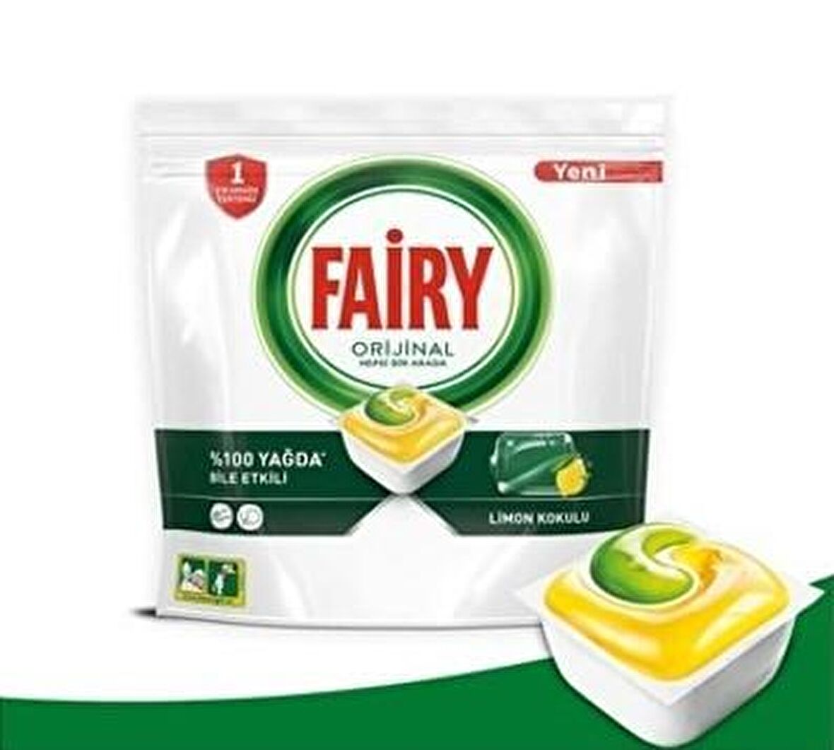 Fairy Orijinal Hepsi Bir Arada Limon Kokulu 36 Yıkama Tablet Bulaşık Makinesi Deterjanı 36 Adet 
