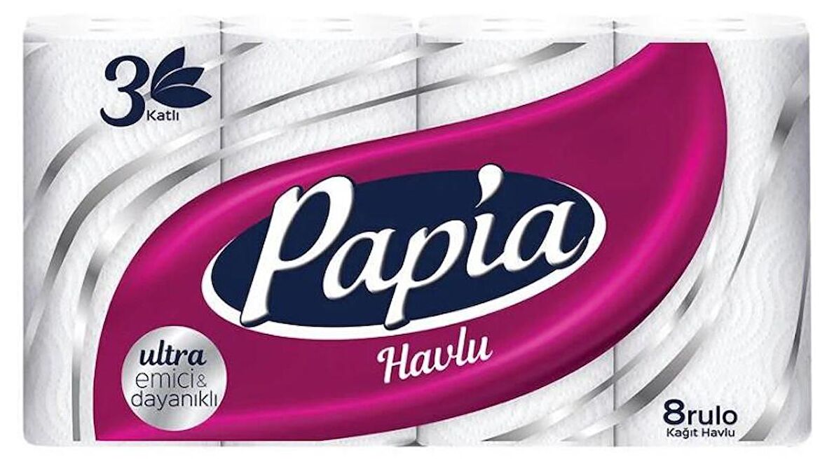Papia 3 Katlı 8'li Kağıt Havlu
