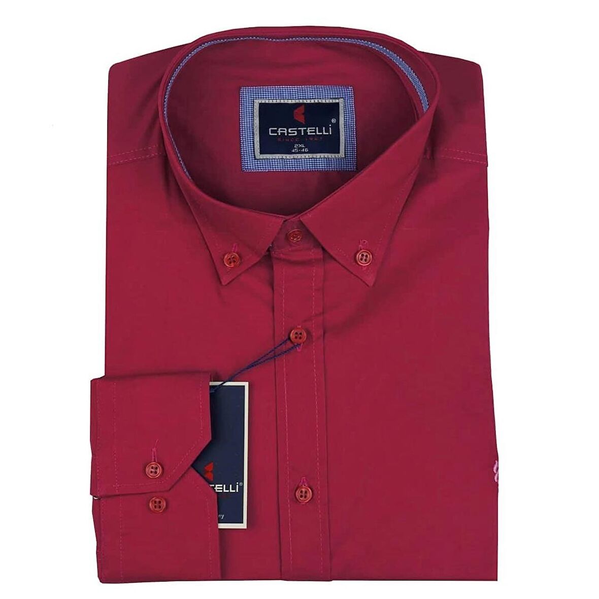 Erkek Büyük Beden Battal Boy Likralı Mevsimlik Gömlek Bordo