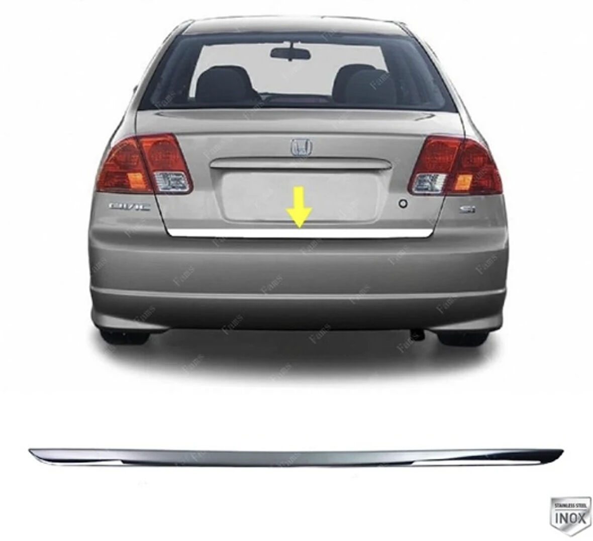 Honda Civic Krom Alt Bagaj Çıtası 2001-2007 P. Çelik