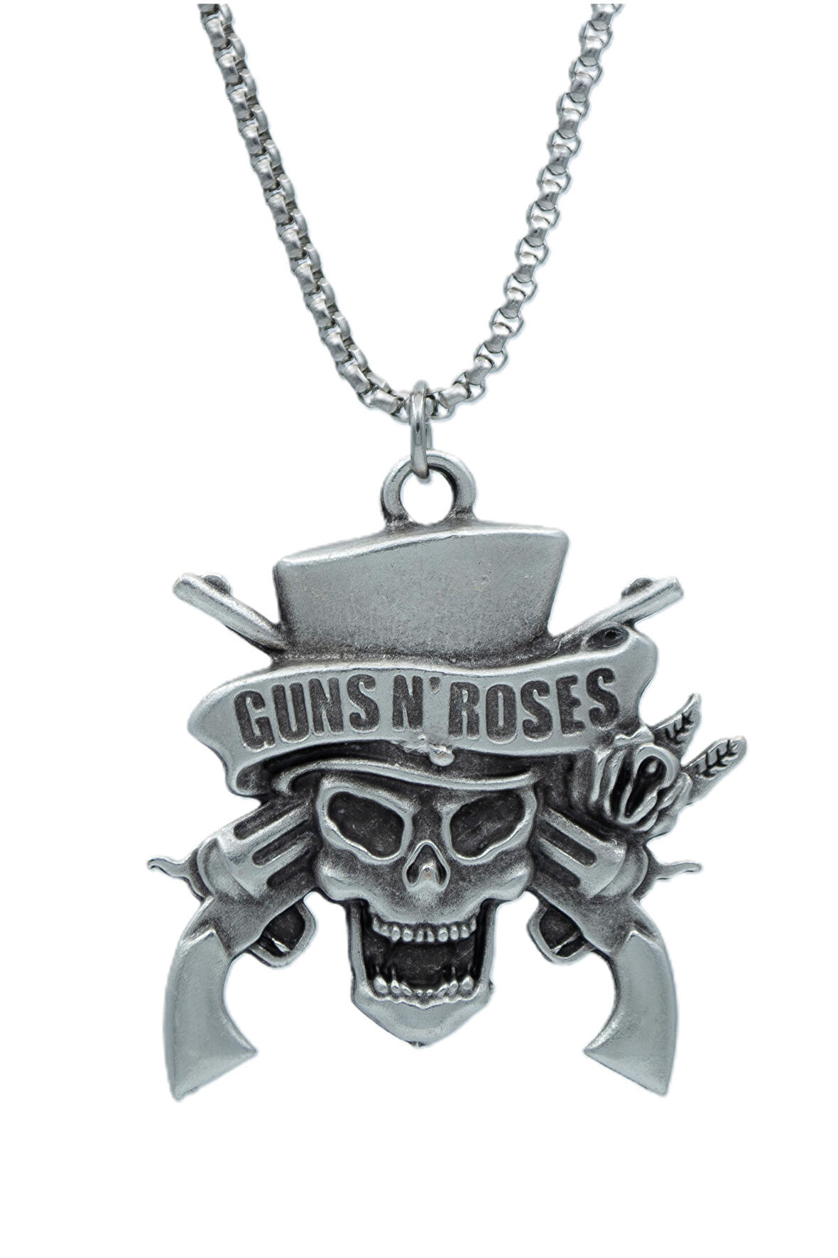 Guns'n Roses Örme Zincir Kolye - Gümüş Kaplama - Erkek Kadın Kolye - No:1543