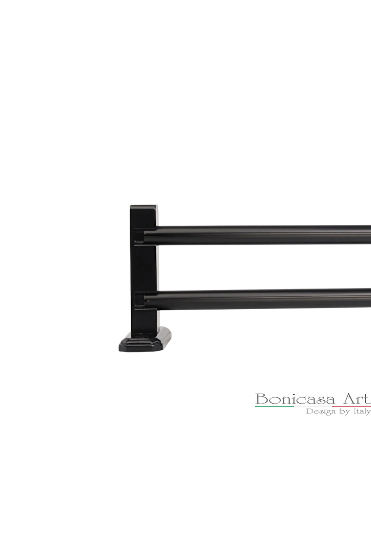 Palermo Çift Raylı Ahşap Başlıklı Rustik S Pile Perde Askısı Çetray Modern Rustik Siyah 100 cm