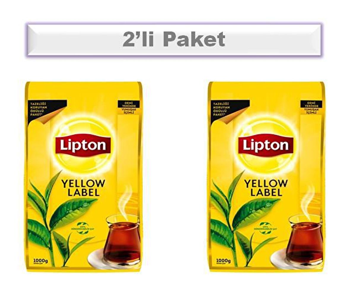 Lipton Yellow Label Organik Dökme Siyah Çay 2x1000 gr 