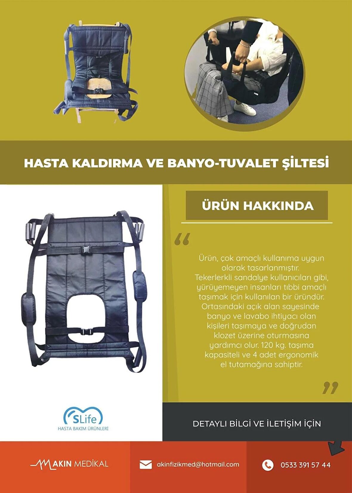 Slife Hasta Taşıma Kaldırma Banyo Tuvalet Koltuğu