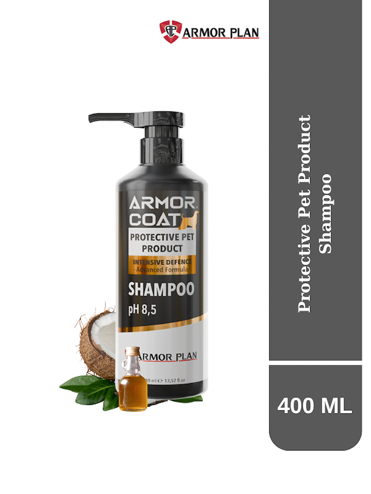 ARMOR COAT Köpek & Kedi Şampuanı Hindistan Cevizi Yağı Özlü Hipoalerjenik 400 ml