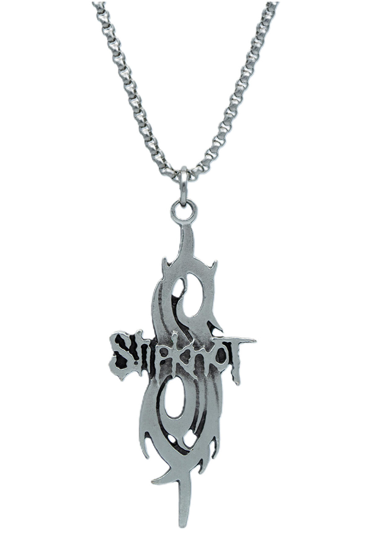 Slipknot Örme Zincir Kolye - Gümüş Kaplama - Erkek Kadın Kolye - No:1544