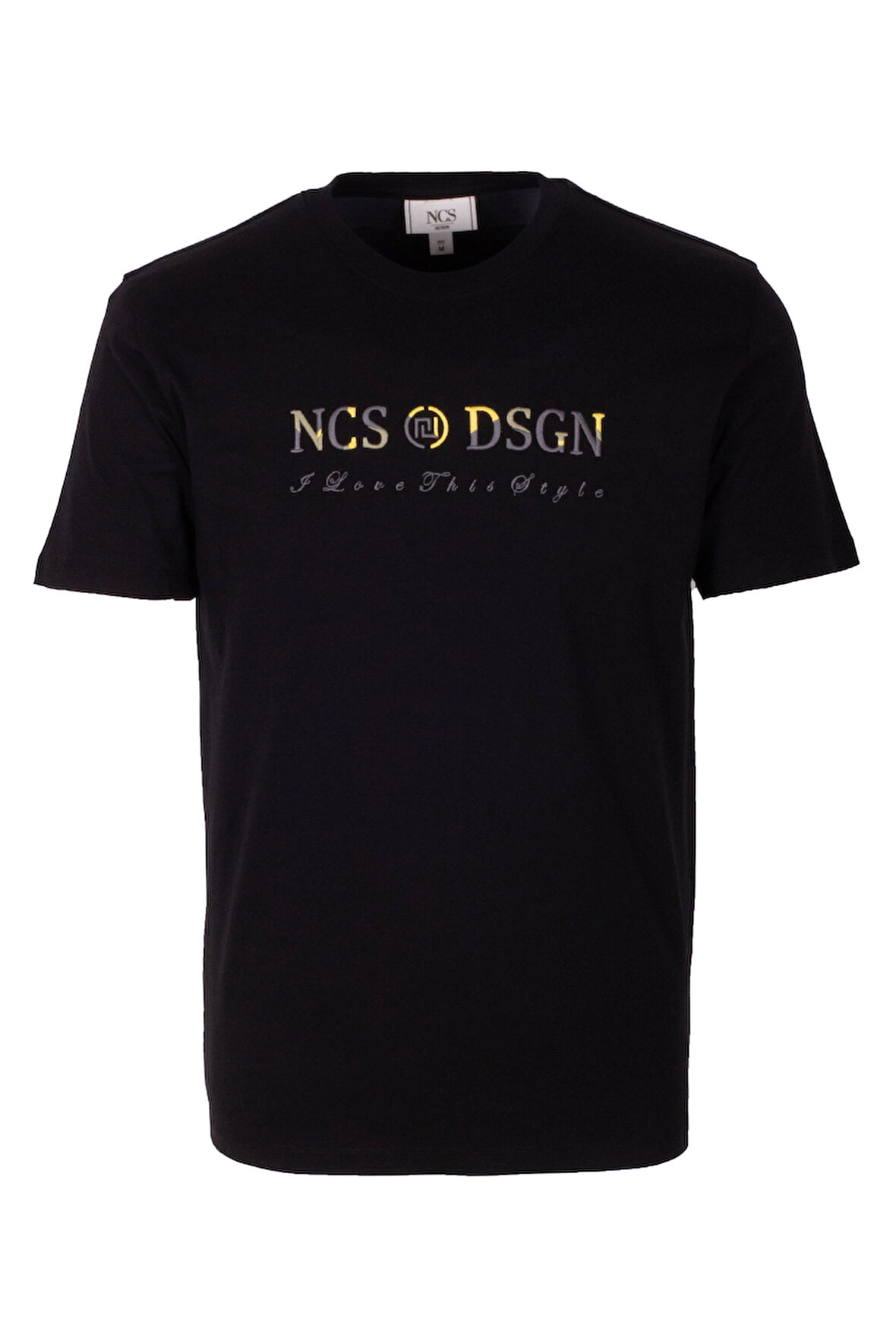 Erkek Tişört Bisiklet Yaka Siyah Slim Fit %100 Pamuk T-shirt NCS JEANS 1303