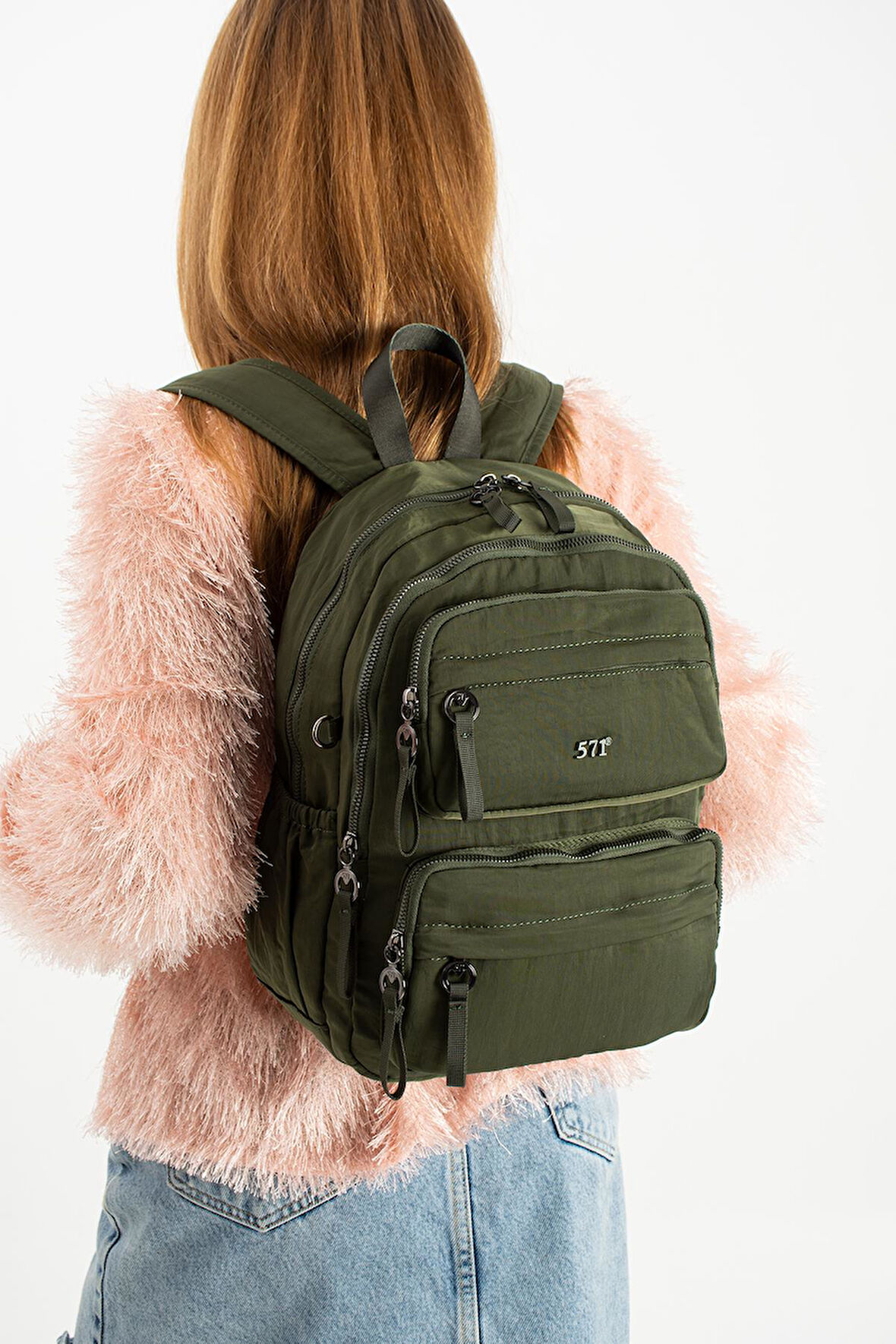 Yumuşak Dokulu Ultra Hafif, Esnek ve Su Geçirmez Polyamid Kumaş Sırt Çantası Haki Model: (571-13-14A)