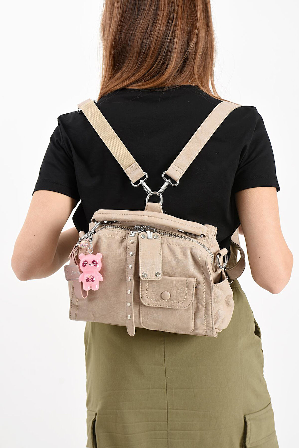 Suni Deri Omuz Çantası Vizon (Model: 571-13-17E) 