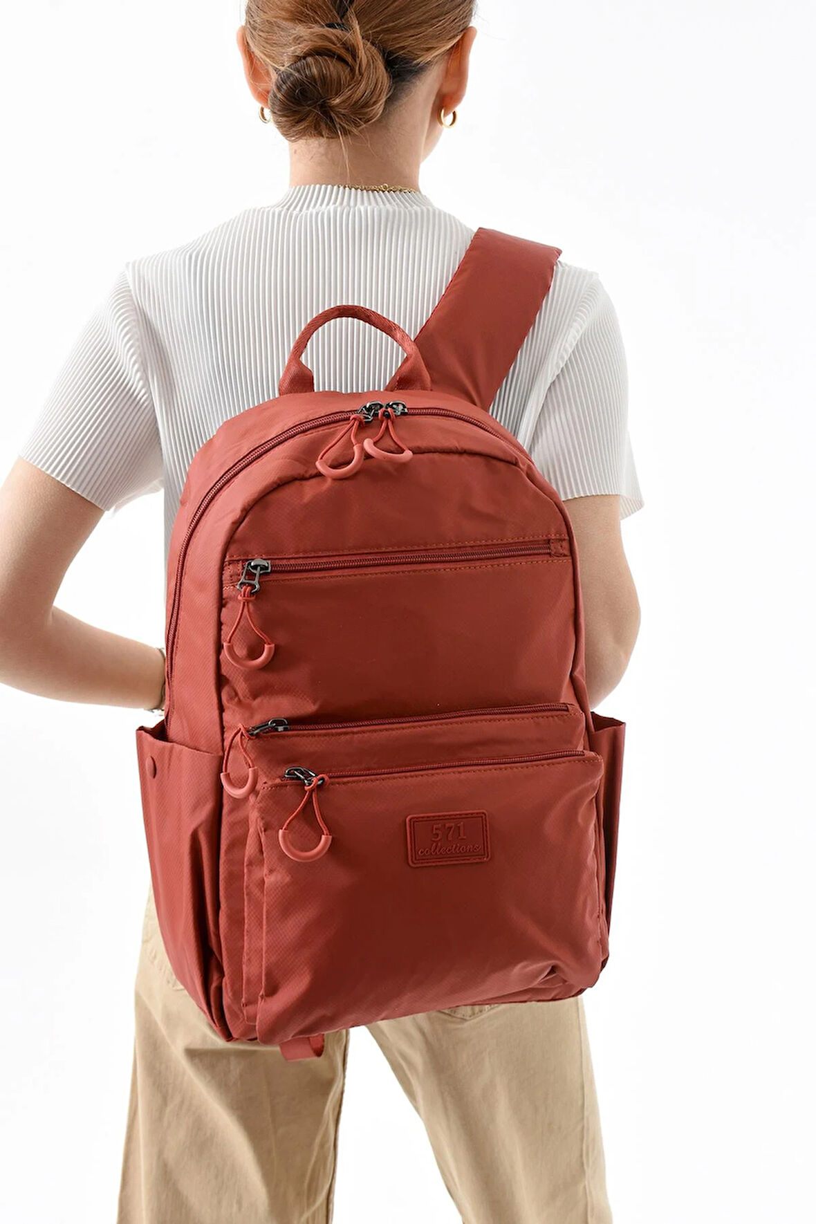 Orta Boy Sırt Çantası Ultra Hafif Çok Cepli Kiremit (Model:571-13-9B)