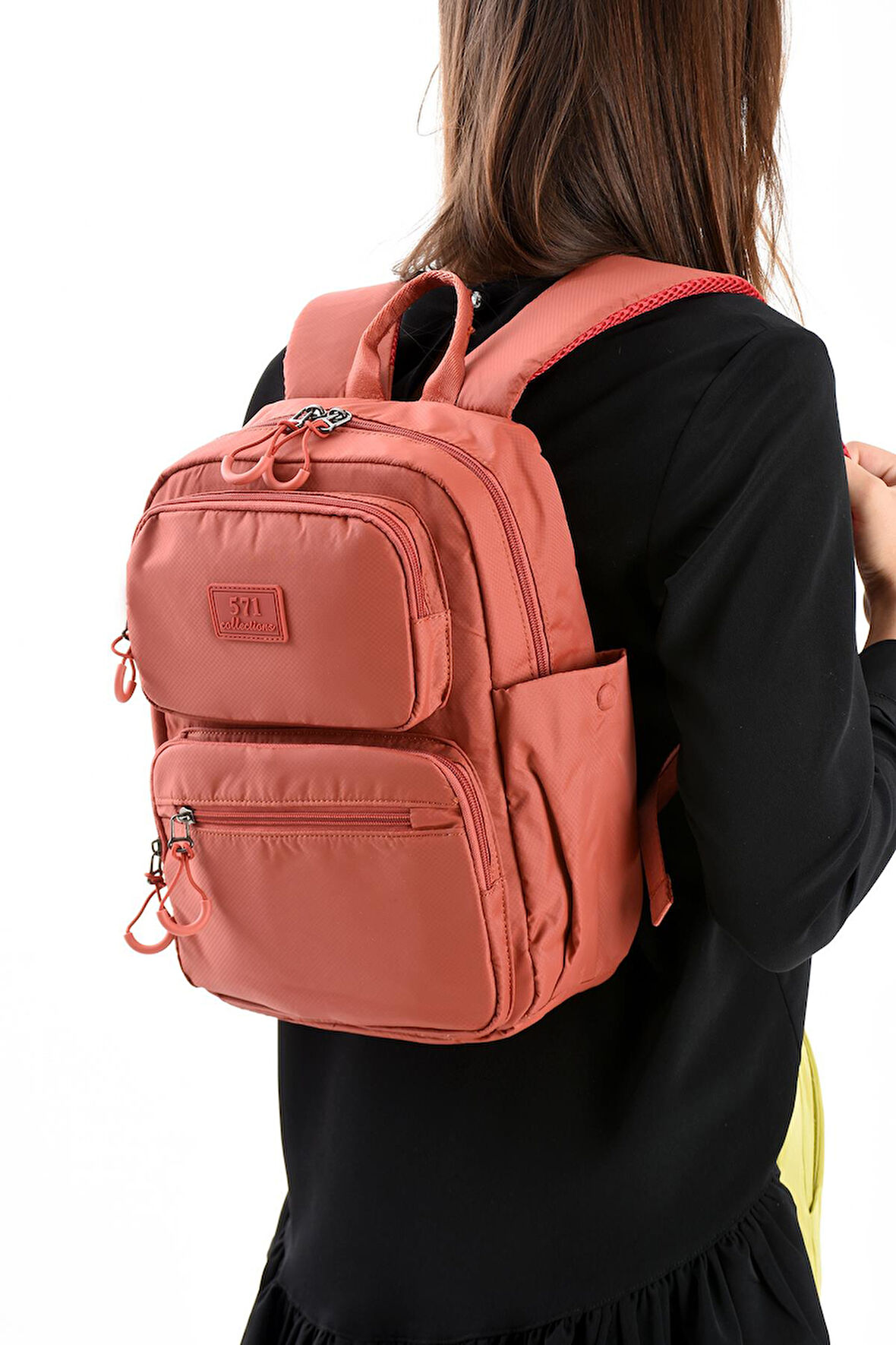 Ultra Hafif Şik ve Su Geçirmez Orta Boy Sırt Çantası Kiremit Model: (571-13-9D)