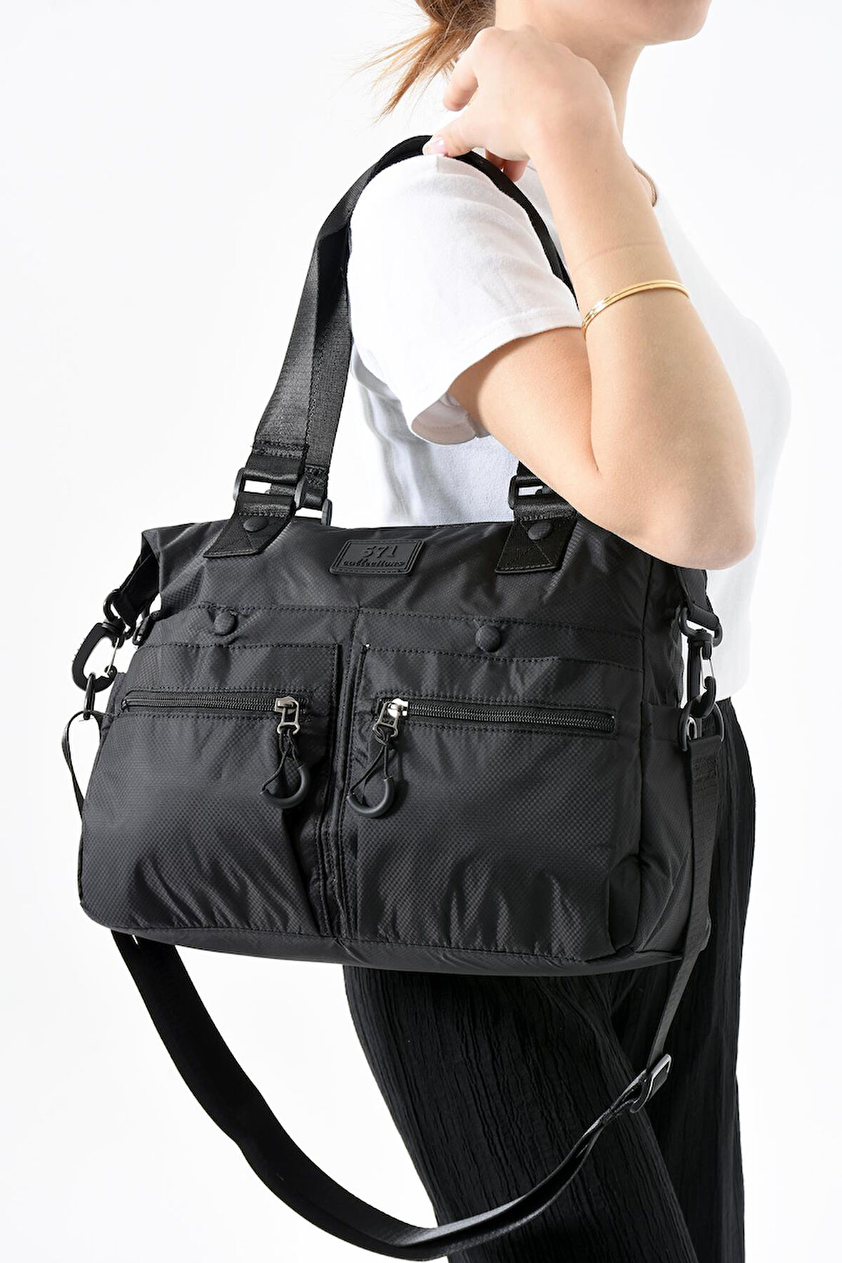 Ultra Hafif Su Geçirmez Çok Cepli Omuz Çantası Siyah (Model: 571-13-9M) 